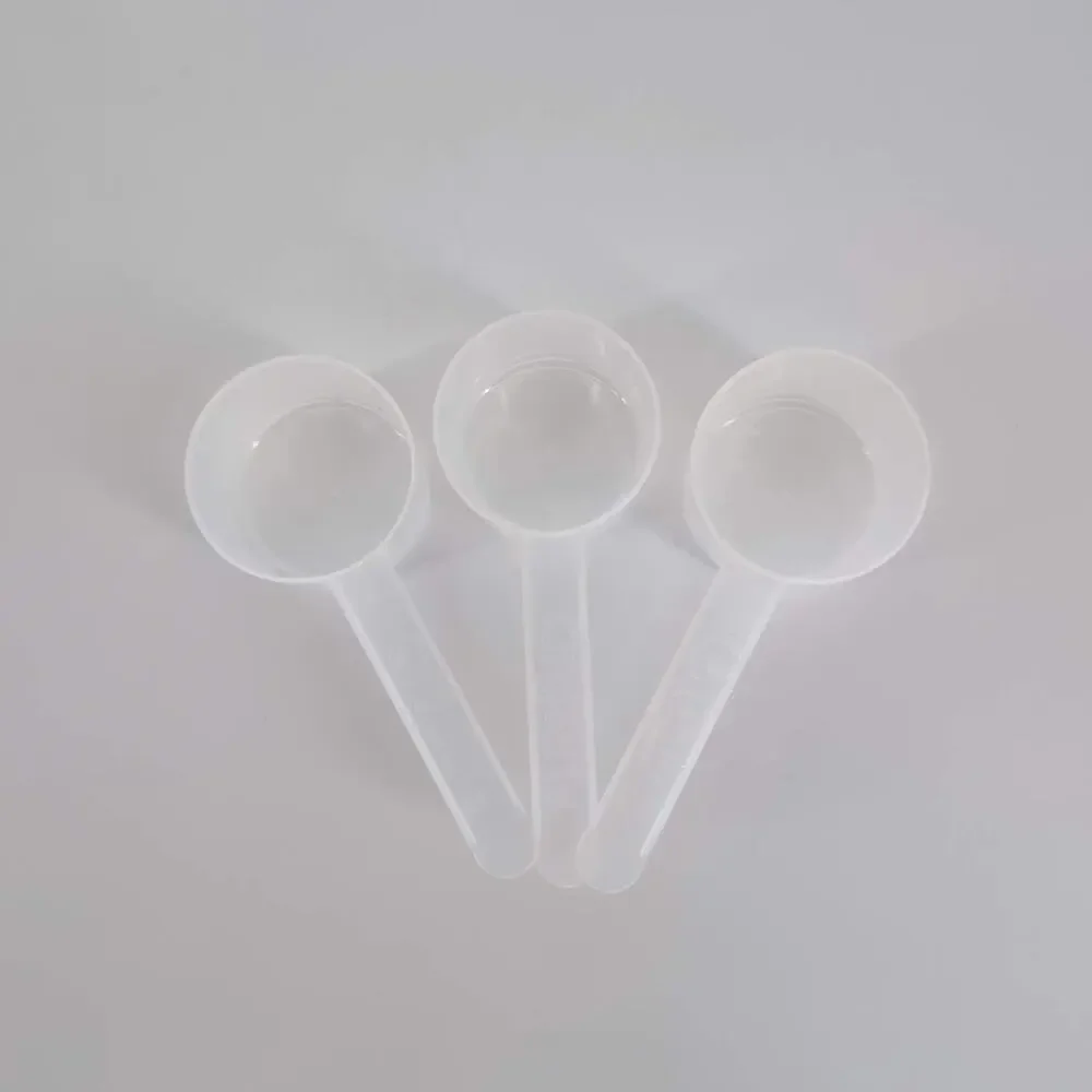 Three Measurex Orgain Transluscent Plastic Long Handle Measuring Scoops - 43 CC